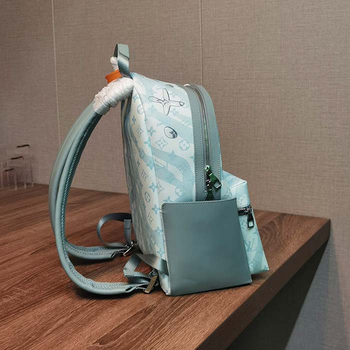 Louis Vuitton LV Unisex Discovery Backpack Crystal Blue Monogram Aquagarden Coated Canvas