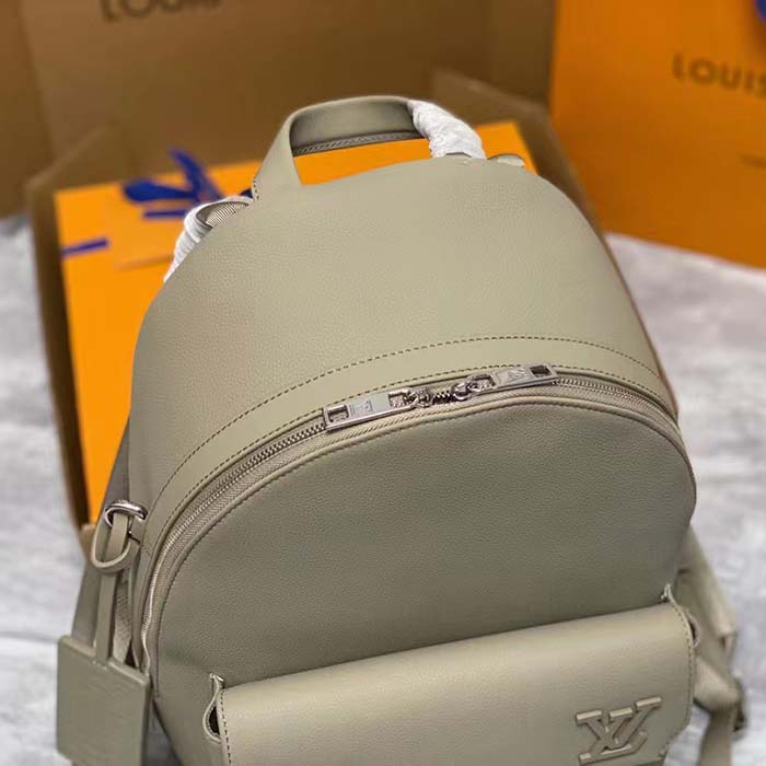 Louis Vuitton LV Unisex Takeoff Backpack Sage Cowhide Leather Textile Lining