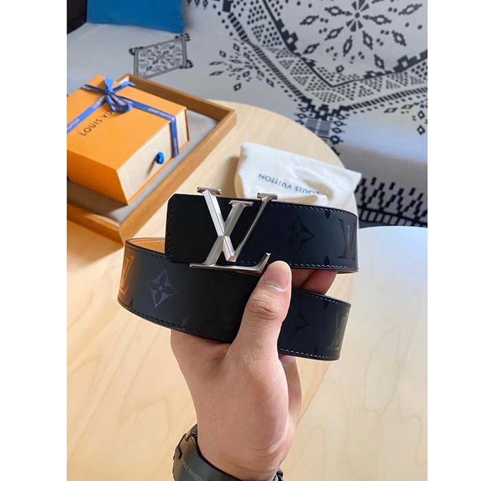 Louis Vuitton Unisex LV Pyramide 40 MM Reversible Calf Leather Monogram Illusion Strap