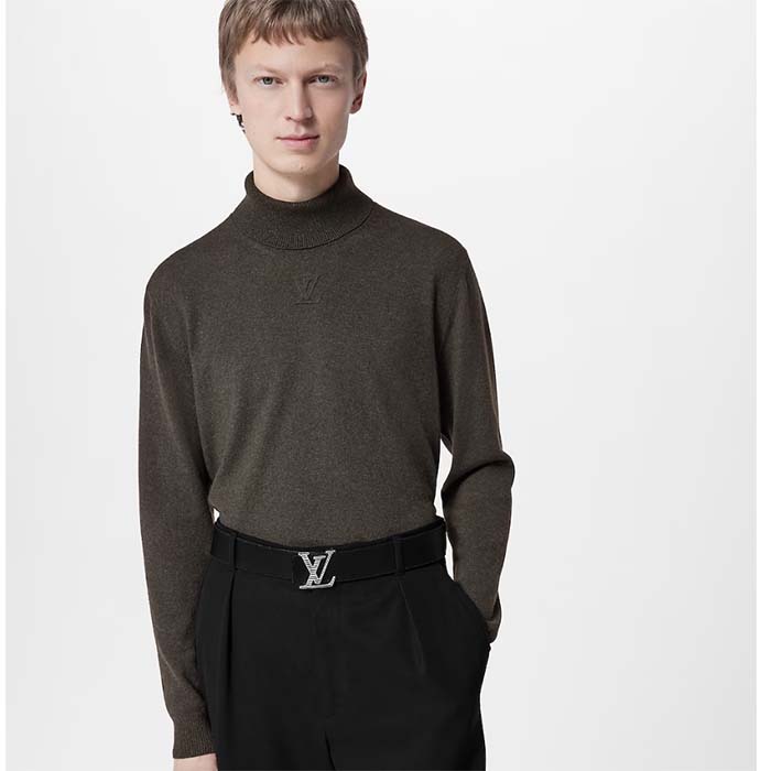 Louis Vuitton Unisex LV Shadow 40 MM Reversible Belt Black Monogram Shadow Smooth Leather