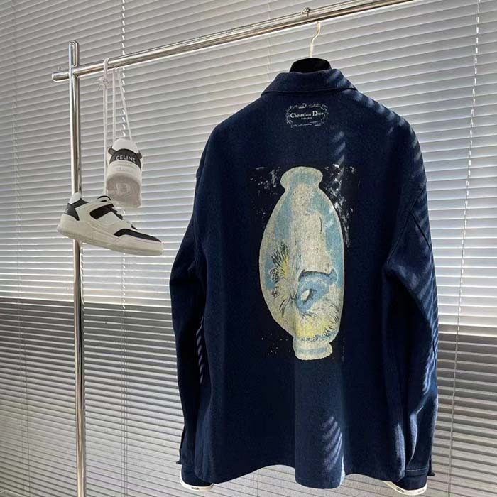 Dior Men CD Dior Duncan Grant Charleston Overshirt Raw Blue Cotton Twill