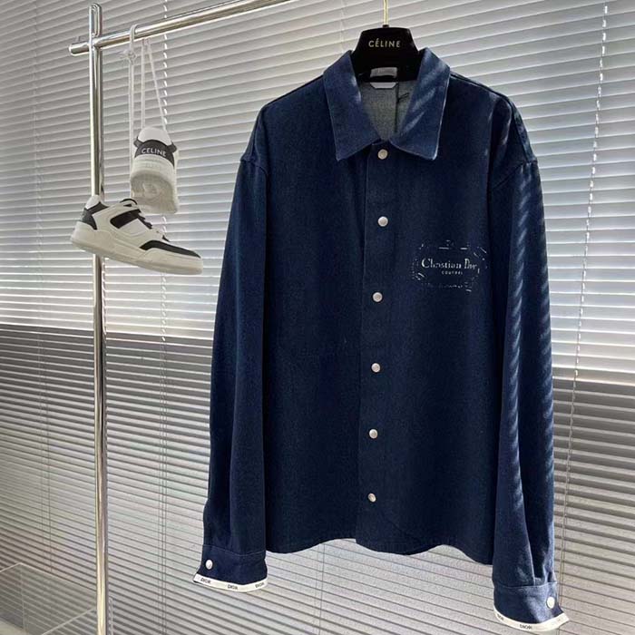 Dior Men CD Dior Duncan Grant Charleston Overshirt Raw Blue Cotton Twill