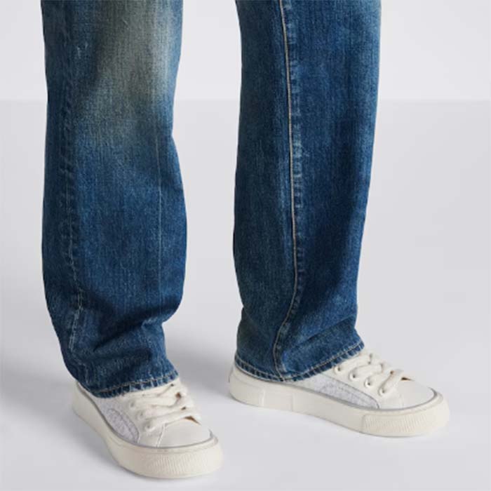 Dior Unisex CD B33 Sneaker White Smooth Calfskin Dior Oblique Jacquard