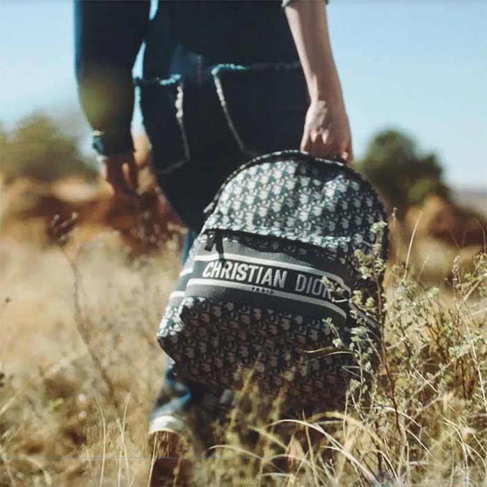 Dior Unisex CD DiorTravel Backpack Blue Dior Oblique Jacquard
