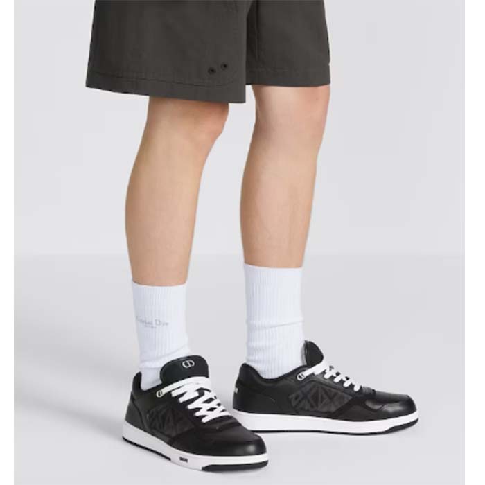 dior unisex shoes b27 low-top sneaker black smooth calfskin cd Di*m*nd canvas