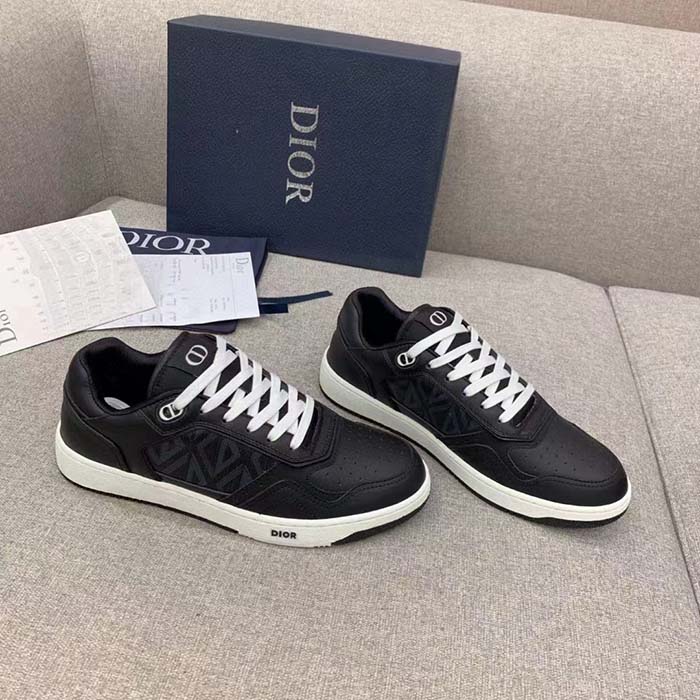 dior unisex shoes b27 low-top sneaker black smooth calfskin cd Di*m*nd canvas