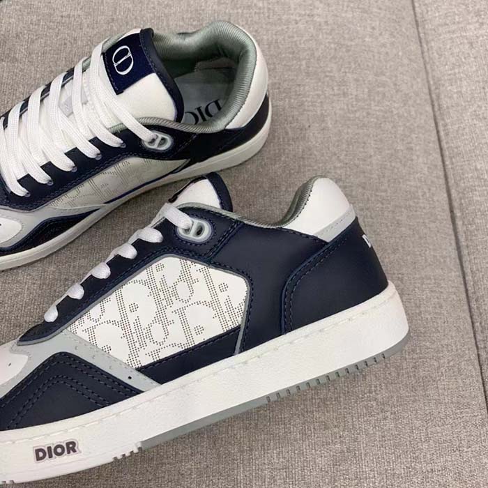 Dior Unisex Shoes B27 Low-Top Sneaker Black White Beige Smooth Calfskin White Oblique Galaxy Leather
