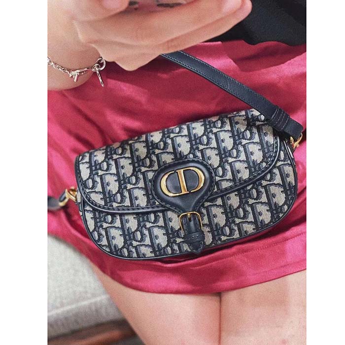 Dior Women Bobby East-West Bag Blue Dior Oblique Jacquard