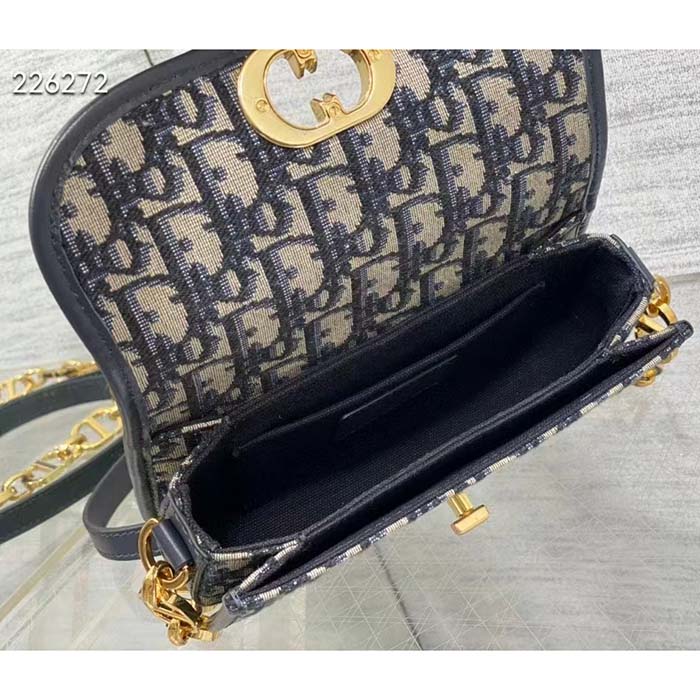 Dior Women CD 30 Montaigne Avenue Bag Blue Dior Oblique Jacquard