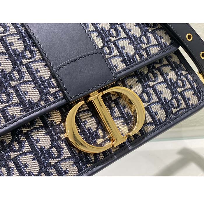 Dior Women CD 30 Montaigne Bag Blue Dior Oblique Jacquard