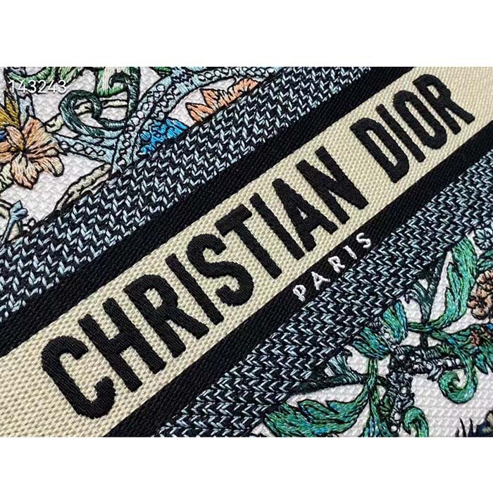 Dior Women CD Medium Lady D-Lite Bag White Multicolor Étoile De Voyage Embroidery