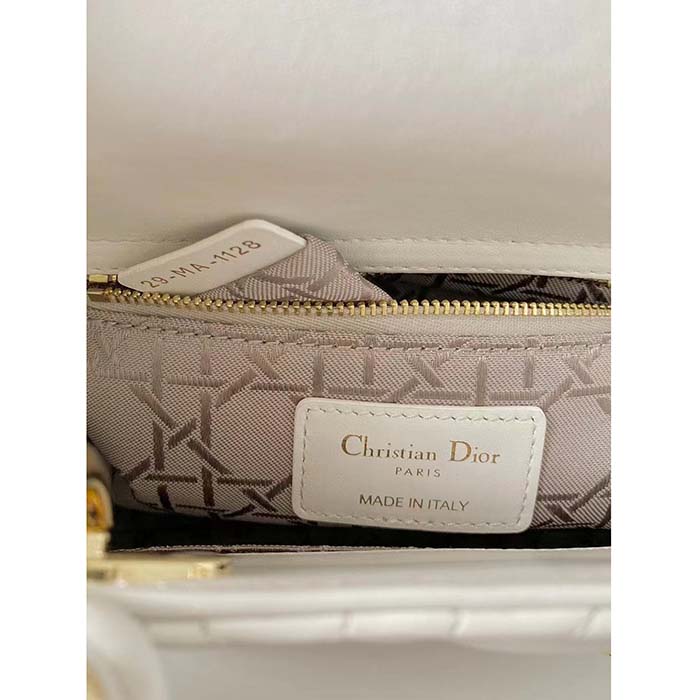 Dior Women CD Small Lady Dior My ABCDior Bag Latte Cannage Lambskin
