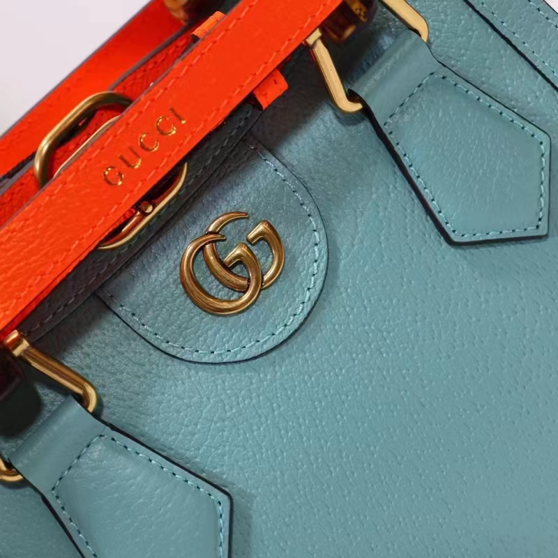 G*u*i gg women diana mini tote bag light blue leather double g