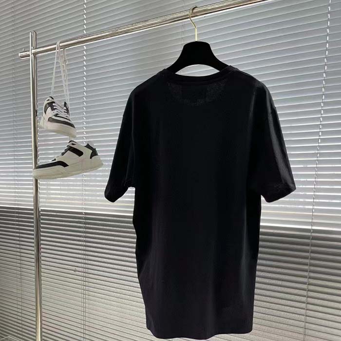 G*u*i men gg cotton jersey t-shirt print black crewneck short sleeves oversize fit