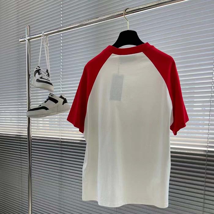 G*u*i men gg cotton jersey t-shirt red off white medium crewneck raglan sleeves
