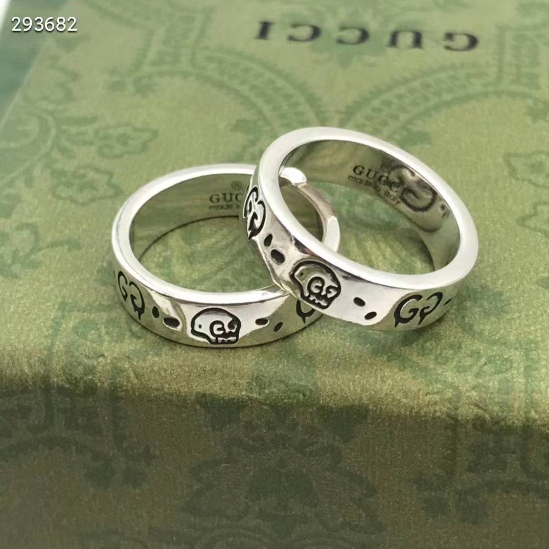 G*u*i unisex G*u*ighost ring silver two cultures past present 925 sterling silver