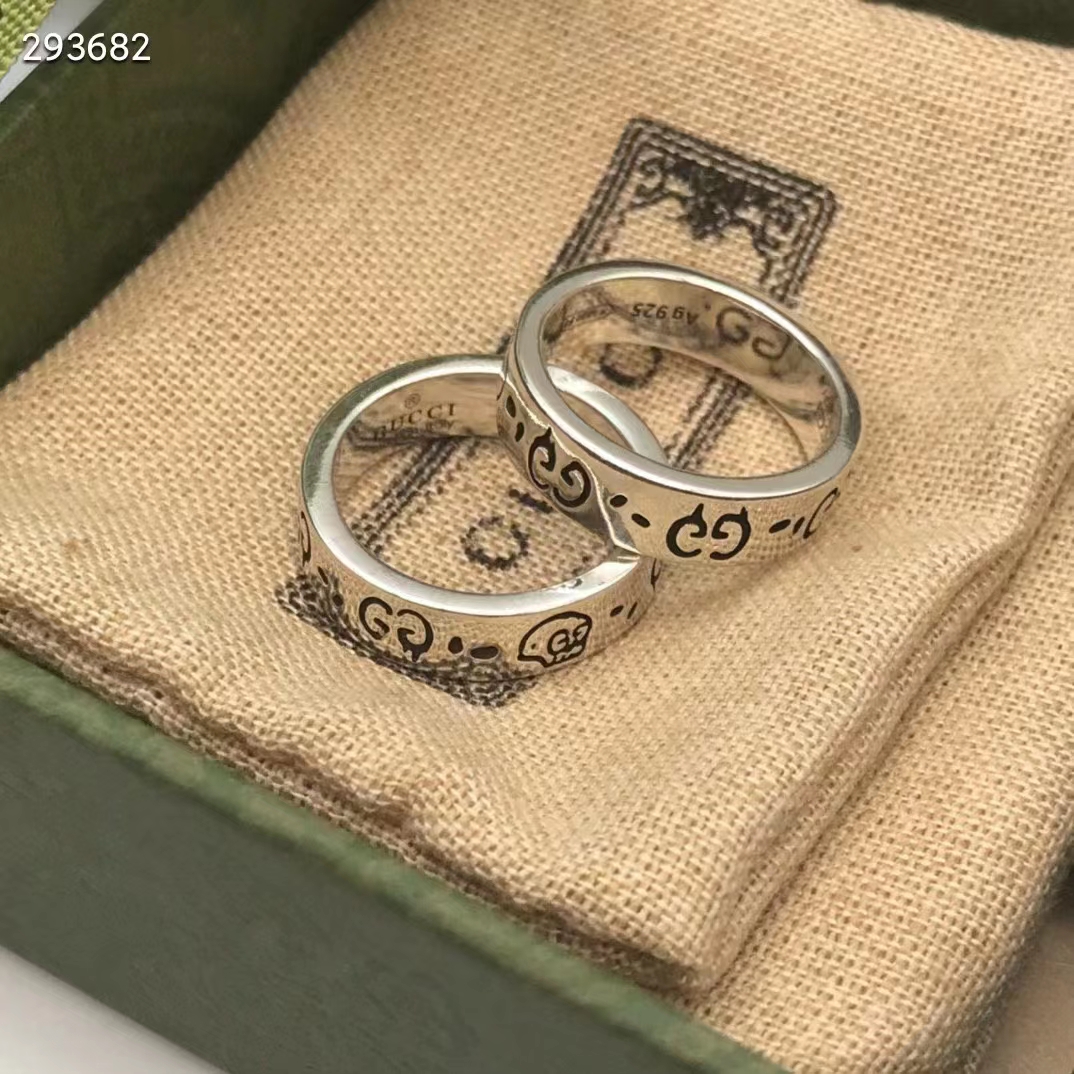 G*u*i unisex G*u*ighost ring silver two cultures past present 925 sterling silver