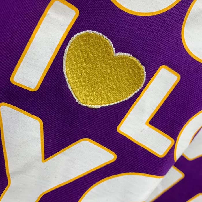 G*u*i women gg cotton jersey cropped t-shirt violet medium heart patch crewneck short sleeves