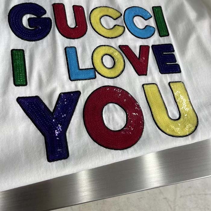 G*u*i women gg cotton jersey t-shirt embroidery off white crewneck short sleeves