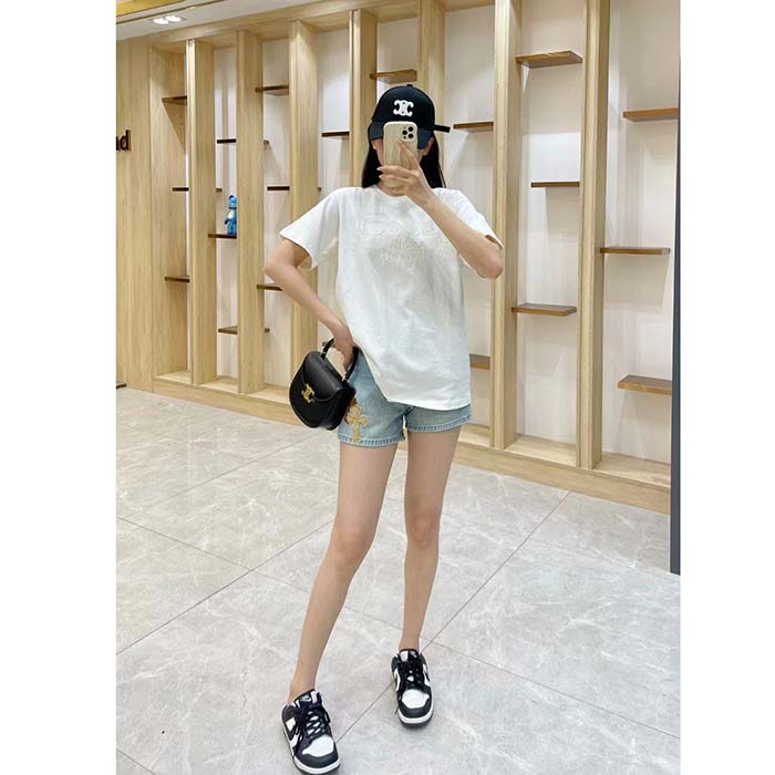 G*u*i women gg cotton jersey t-shirt off white heavy cities embroidery crewneck short sleeves oversize fit