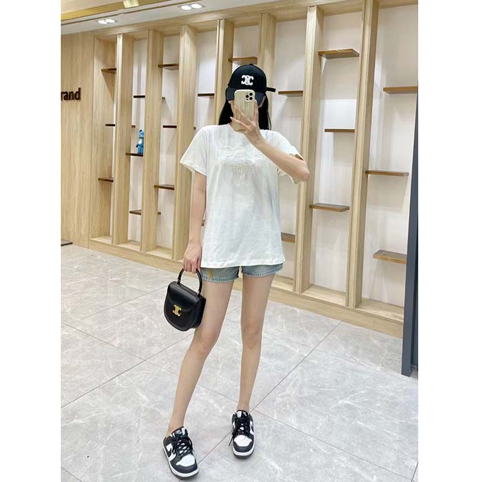 G*u*i women gg cotton jersey t-shirt off white heavy cities embroidery crewneck short sleeves oversize fit