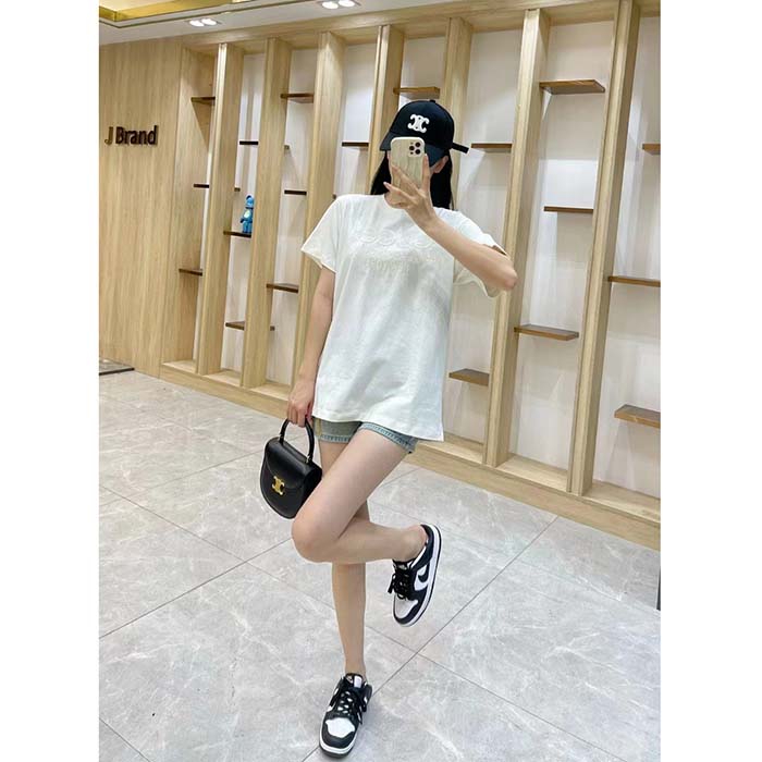 G*u*i women gg cotton jersey t-shirt off white heavy cities embroidery crewneck short sleeves oversize fit