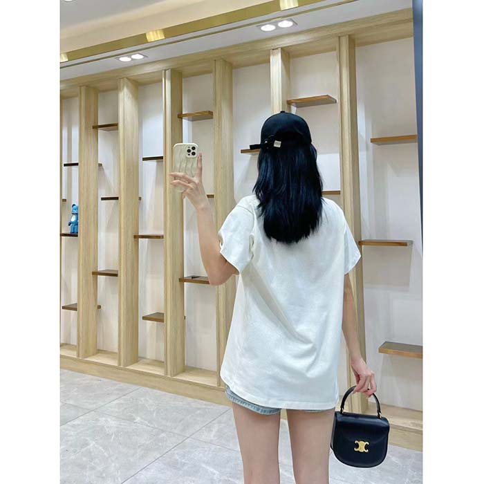 G*u*i women gg cotton jersey t-shirt off white heavy cities embroidery crewneck short sleeves oversize fit