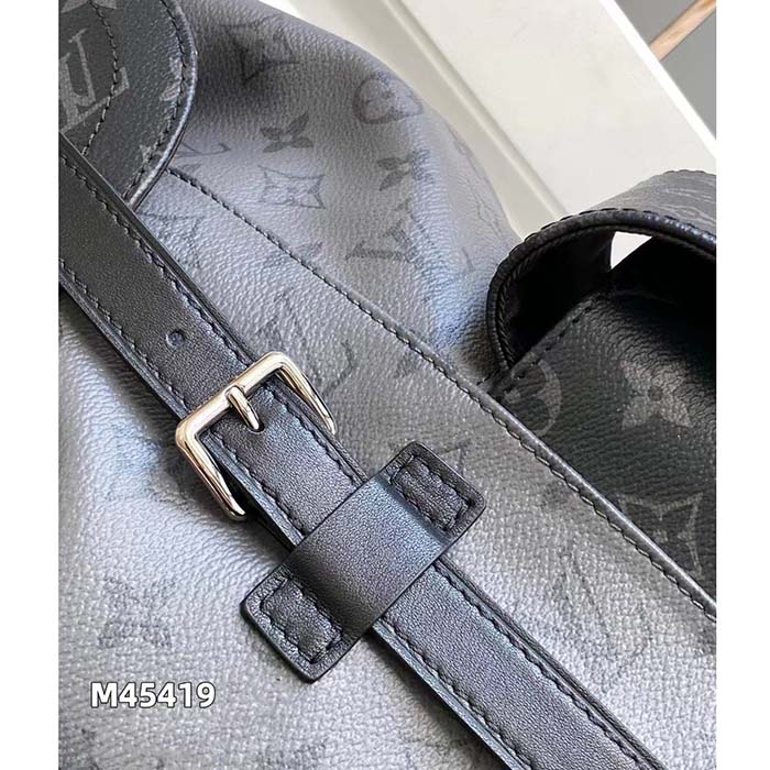 Louis Vuitton LV Unisex Christopher MM Backpack Monogram Eclipse Coated Canvas Reverse