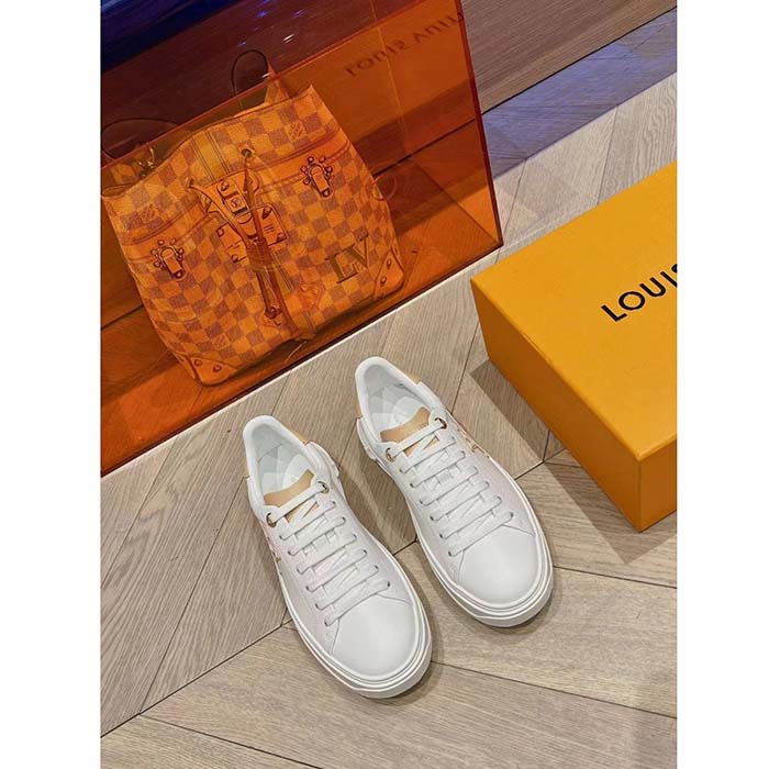 Louis Vuitton Unisex LV Time Out Sneaker Natural Calf Leather Rubber Outsole