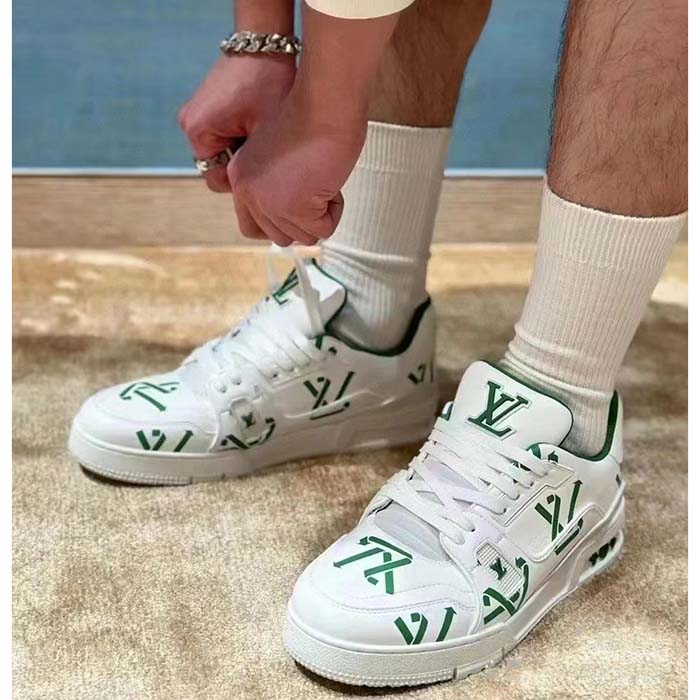 Louis Vuitton Unisex LV Trainer Sneaker Green Mix Sustainable Materials Recycled Polyester