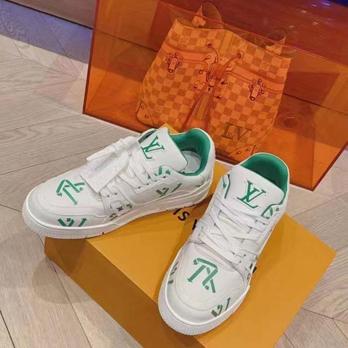 Louis Vuitton Unisex LV Trainer Sneaker Green Mix Sustainable Materials Recycled Polyester