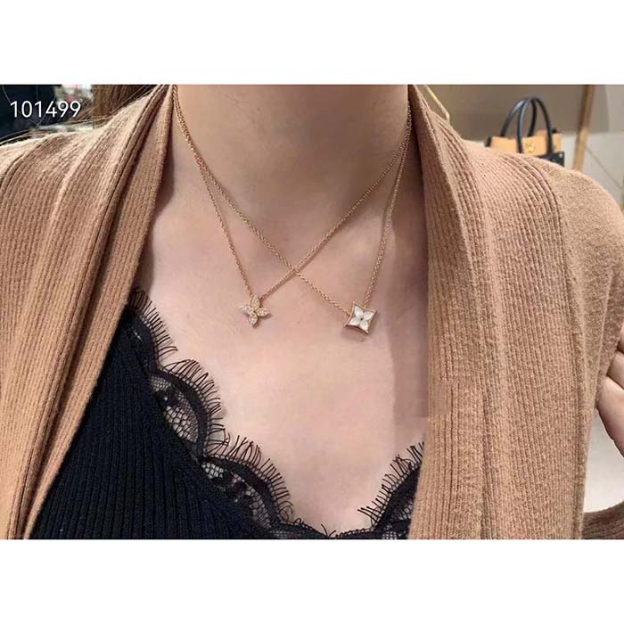 louis vuitton women lv idylle blossom pendant pink gold Di*m*nds 25 Di*m*nds