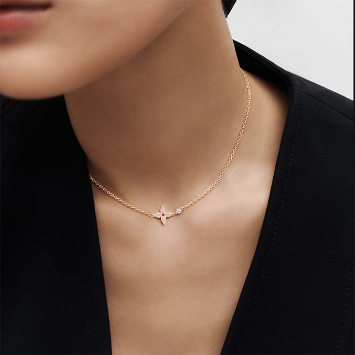 louis vuitton women lv idylle blossom pendant pink gold Di*m*nds 25 Di*m*nds