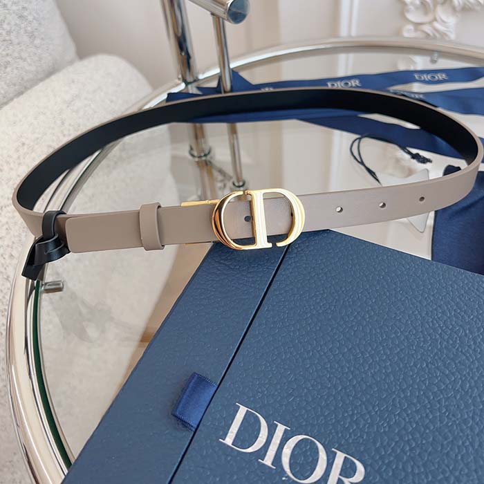 Dior CD Unisex 30 Montaigne Reversible Belt Hazelnut Black Smooth Calfskin 20 MM Width