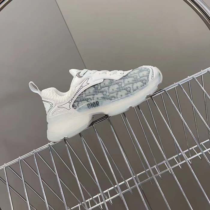 Dior CD Unisex Dior Vibe Sneaker Gray Dior Oblique Technical Fabric Transparent Rubber