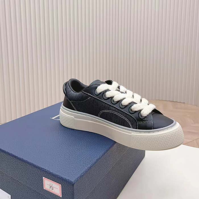 Dior Unisex CD B33 Sneaker Black Smooth Calfskin Dior Oblique Jacquard