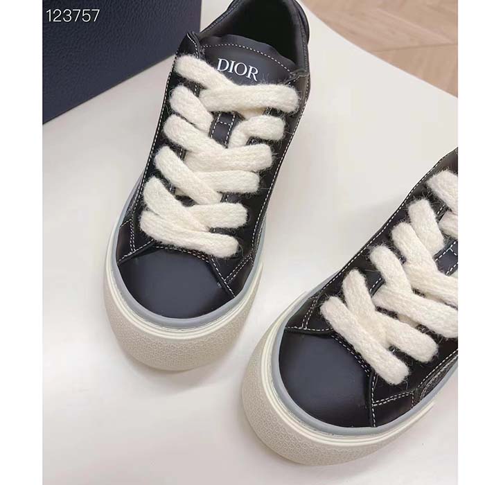 Dior Unisex CD B33 Sneaker Black Smooth Calfskin Dior Oblique Jacquard