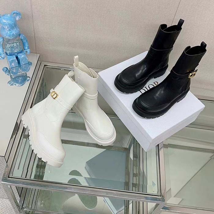 Dior Women CD Dior Empreinte Ankle Boot Black Calfskin Rubber