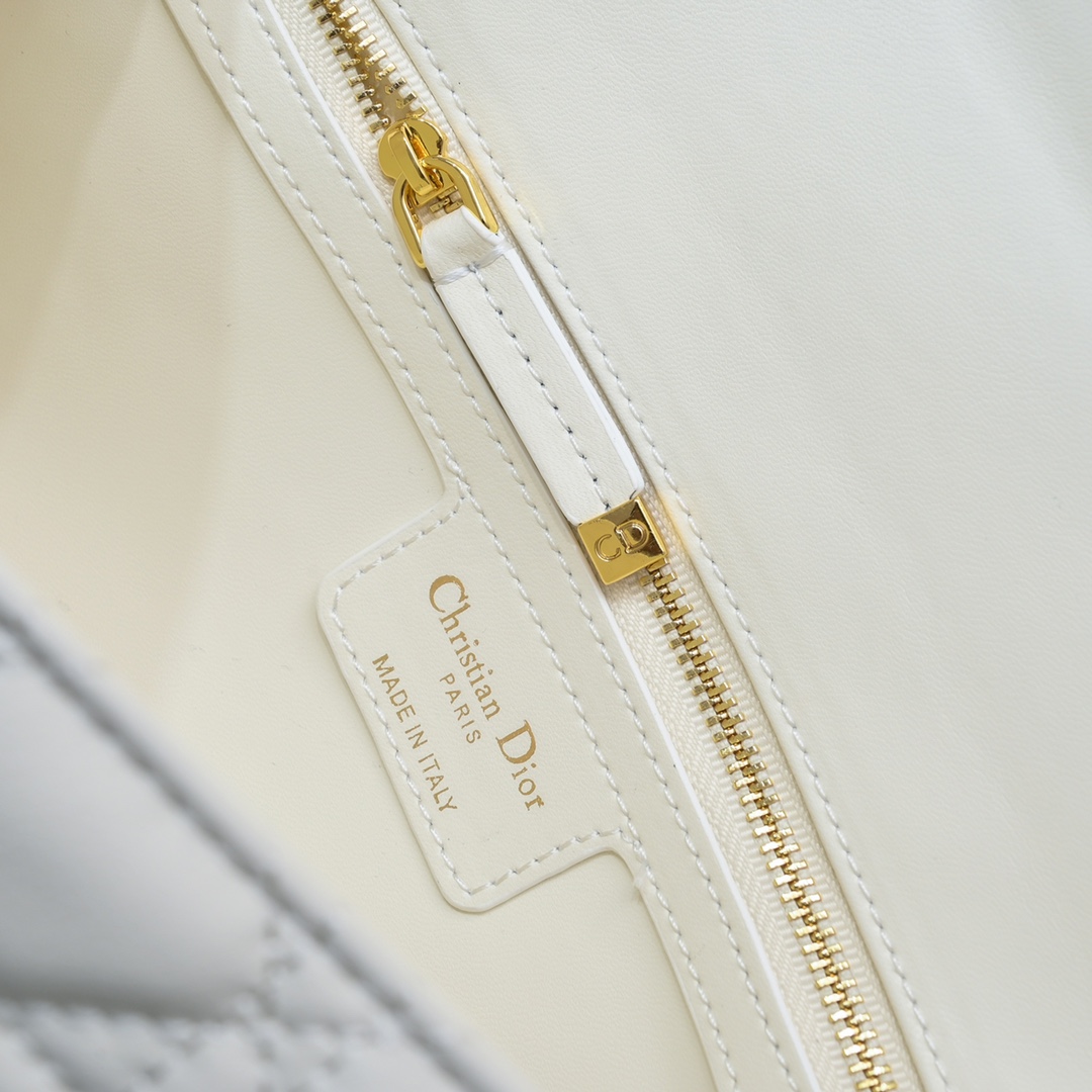 Dior Women CD Large Dior Caro Bag Stone Ivory Supple Cannage Calfskin