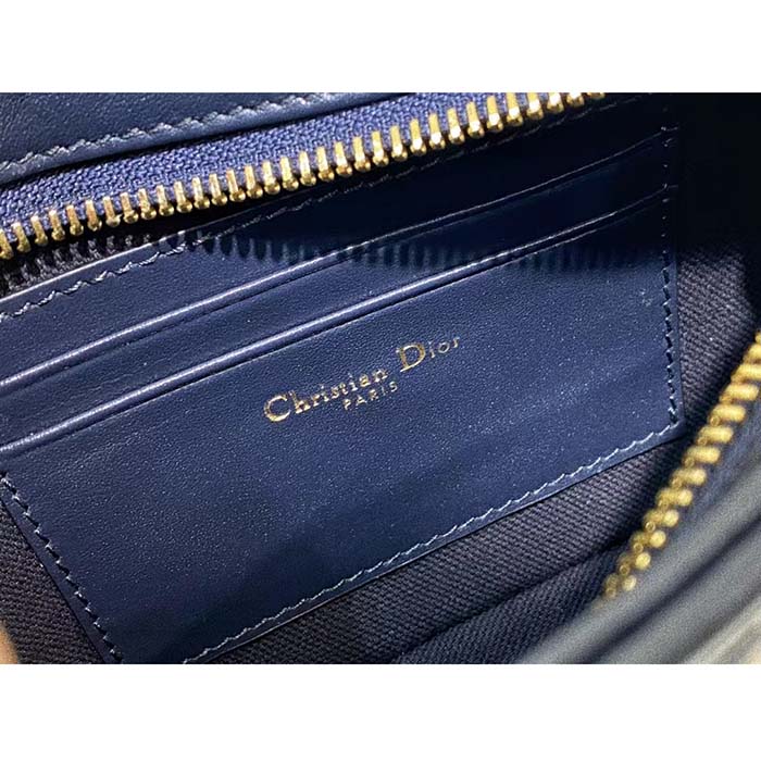 Dior Women CD Signature Hobo Mini Bag Blue Dior Oblique Jacquard