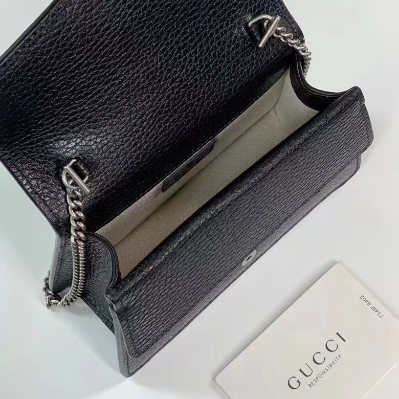 G*u*i gg women dionysus mini top handle bag black crystal hardware tiger head closure