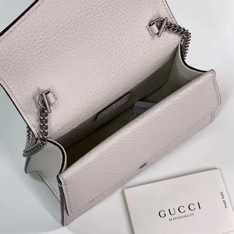 G*u*i gg women dionysus mini top handle bag white leather crystal hardware tiger head closure