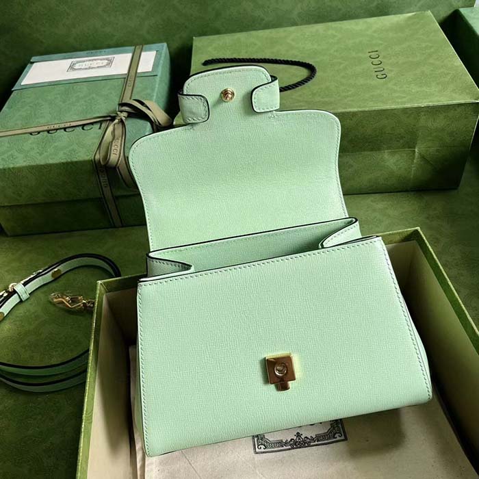 G*u*i gg women horsebit 1955 mini bag top handle bag light green leather