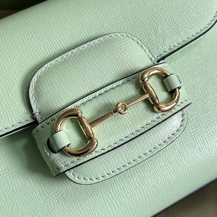 G*u*i gg women horsebit 1955 mini bag top handle bag light green leather
