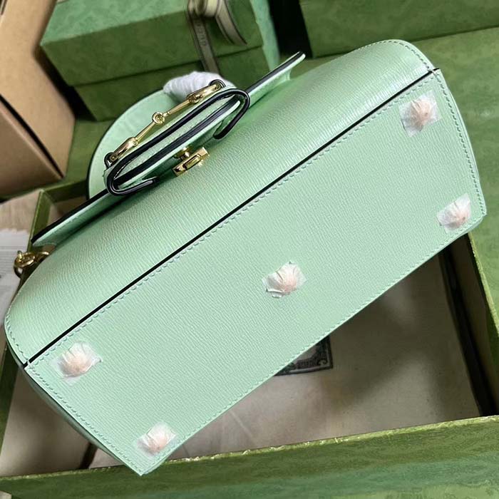 G*u*i gg women horsebit 1955 mini bag top handle bag light green leather