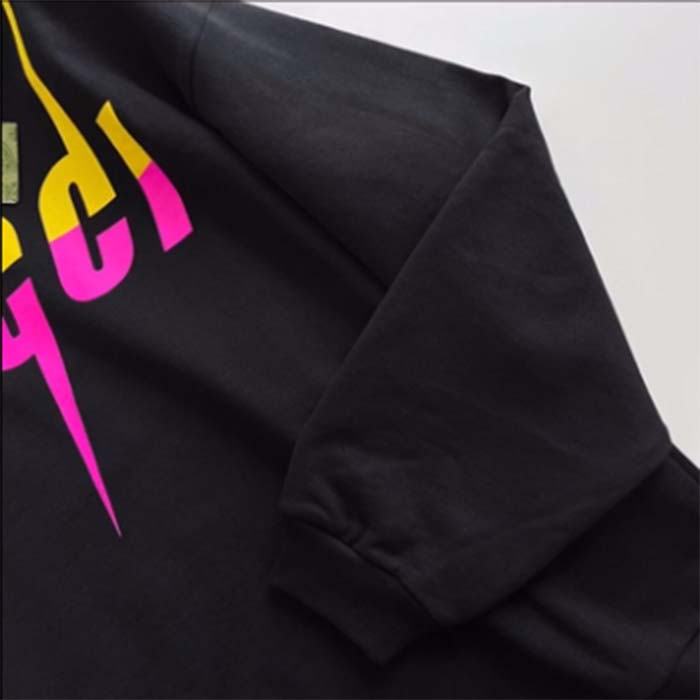 G*u*i men gg cotton jersey printed sweatshirt black felted blade print crewneck long sleeves