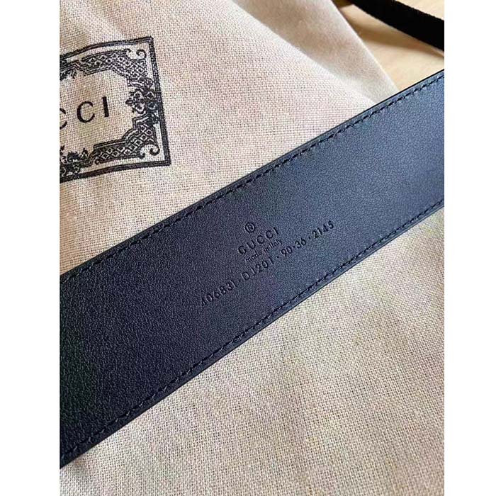 G*u*i unisex marmont belt maxi gg canvas black double g buckle 3.8 cm width