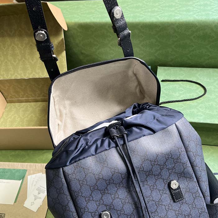 G*u*i unisex ophidia gg medium backpack blue black gg supreme canvas double g