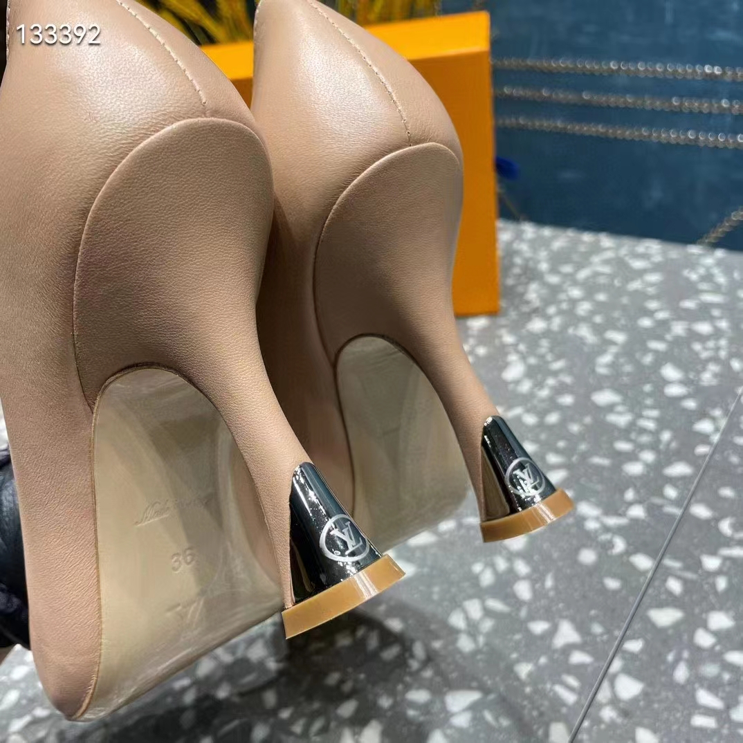 Louis Vuitton LV Women Sparkle Pump Nude Pink Lamb Leather Outsole 9.5 Cm Heel