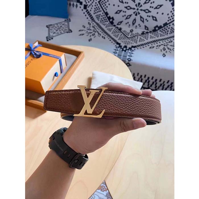 Louis Vuitton Unisex LV Initiales 40 MM Reversible Belt Taurillon Calf Leather Signature Buckle